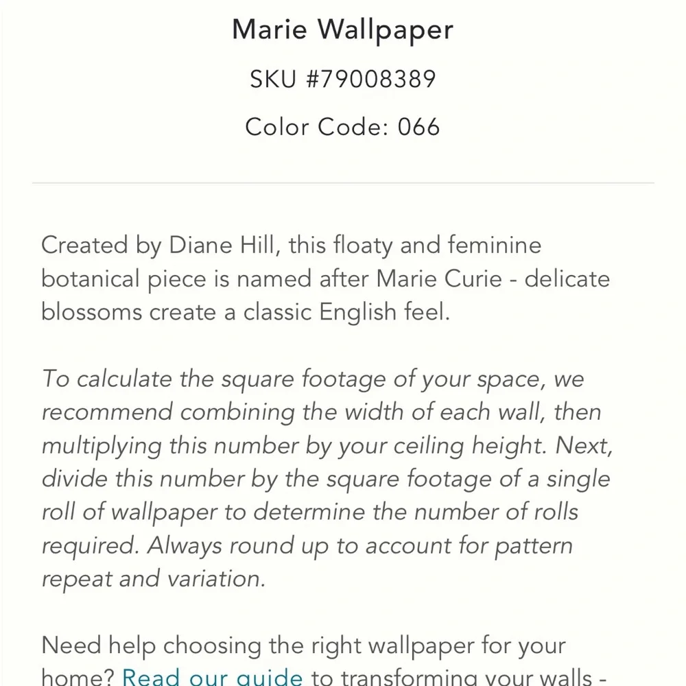Anthropologie Marie Wallpaper‎